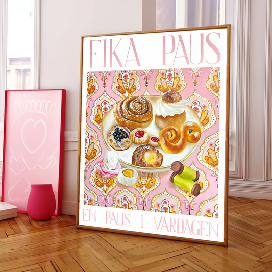 ”Fika paus” poster 70x100cm